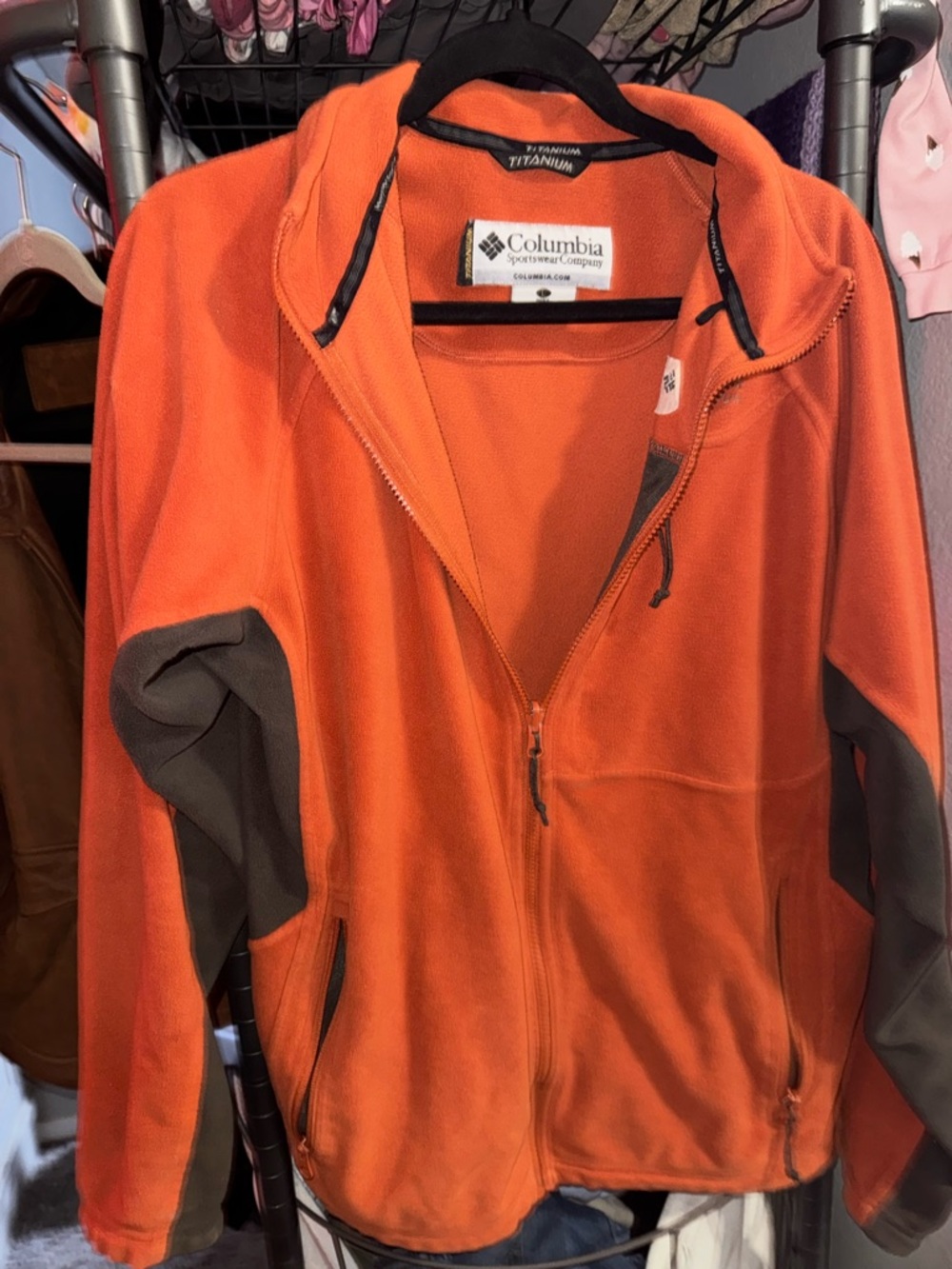 Columbia Titanium Orange Full-Zip Fleece Jacket - Picture 3 of 10